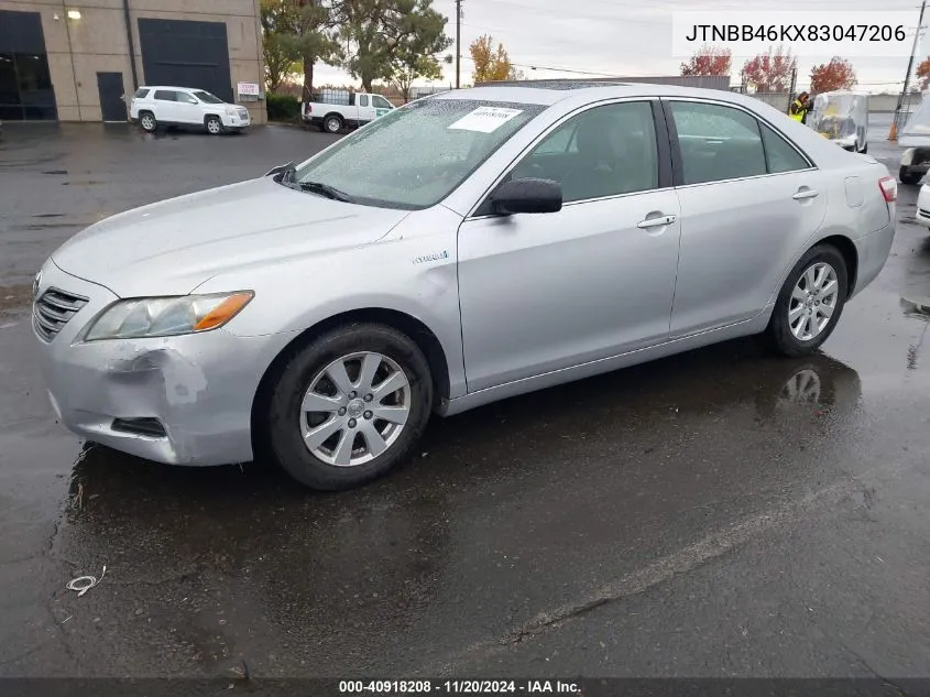 2008 Toyota Camry Hybrid VIN: JTNBB46KX83047206 Lot: 40918208