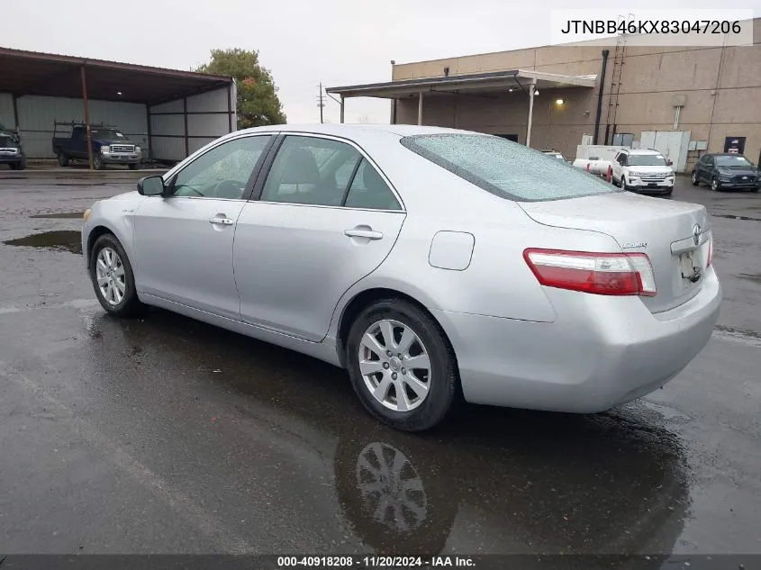 2008 Toyota Camry Hybrid VIN: JTNBB46KX83047206 Lot: 40918208