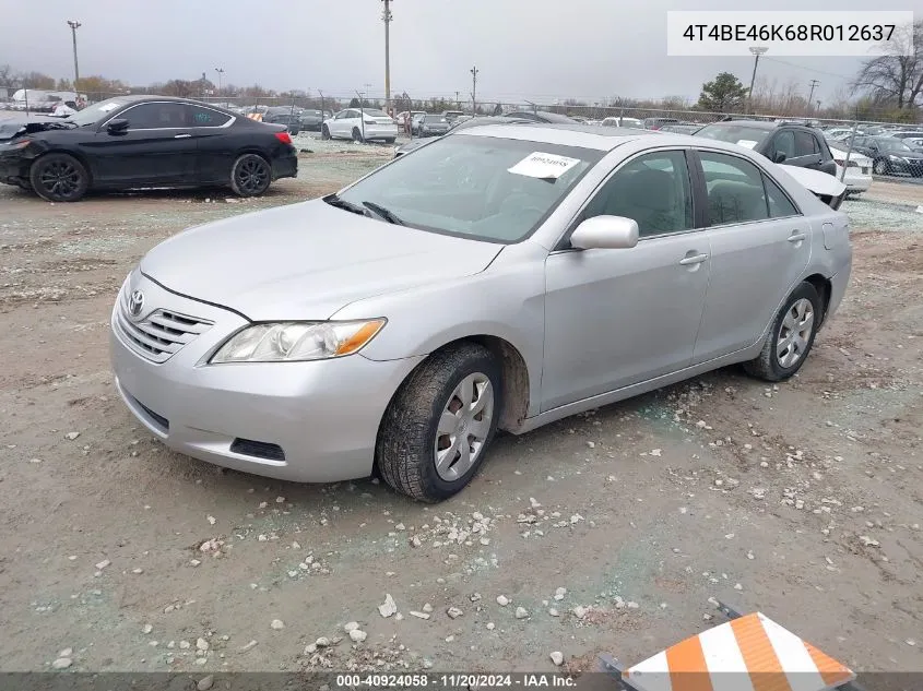 2008 Toyota Camry Le VIN: 4T4BE46K68R012637 Lot: 40924058