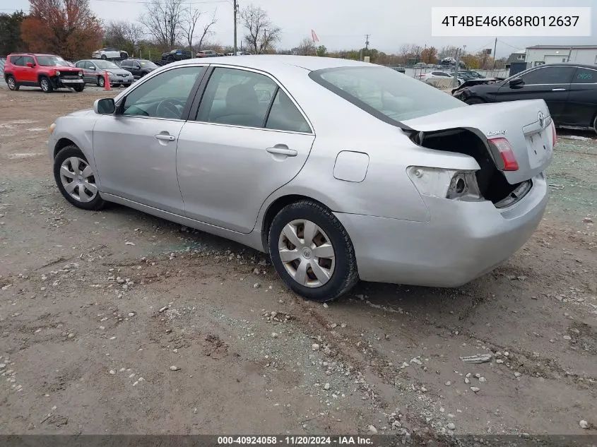 2008 Toyota Camry Le VIN: 4T4BE46K68R012637 Lot: 40924058