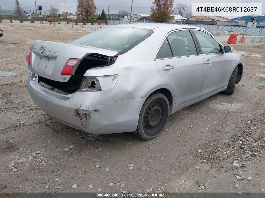 2008 Toyota Camry Le VIN: 4T4BE46K68R012637 Lot: 40924058