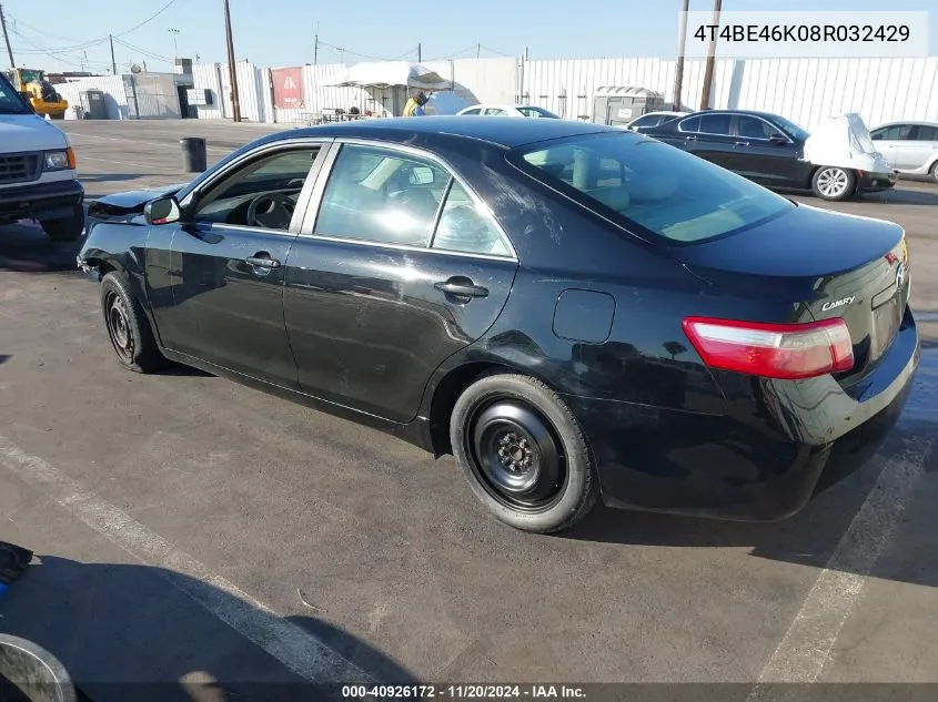 2008 Toyota Camry Le VIN: 4T4BE46K08R032429 Lot: 40926172