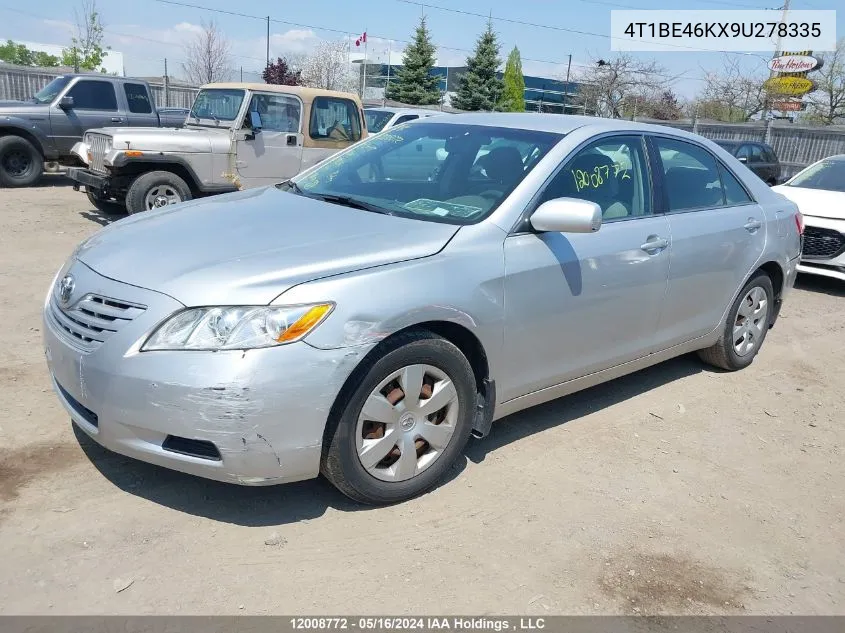 2009 Toyota Camry Le VIN: 4T1BE46KX9U278335 Lot: 12008772