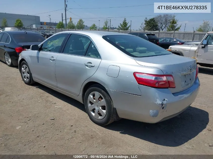 2009 Toyota Camry Le VIN: 4T1BE46KX9U278335 Lot: 12008772