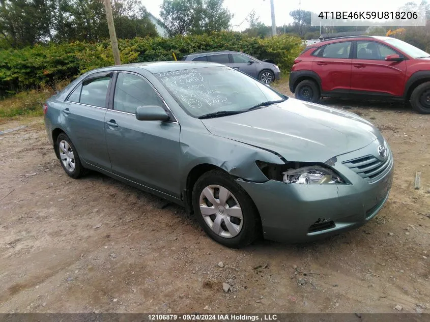 2009 Toyota Camry Le VIN: 4T1BE46K59U818206 Lot: 12106879