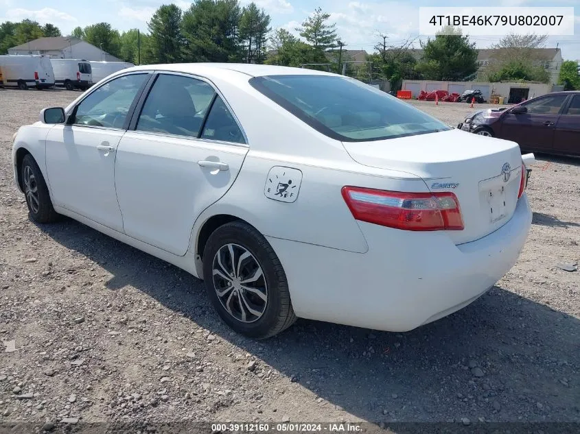 2009 Toyota Camry Le VIN: 4T1BE46K79U802007 Lot: 39112160