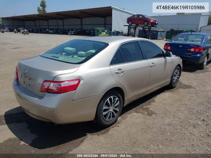 2009 Toyota Camry Le VIN: 4T4BE46K19R105986 Lot: 39332344