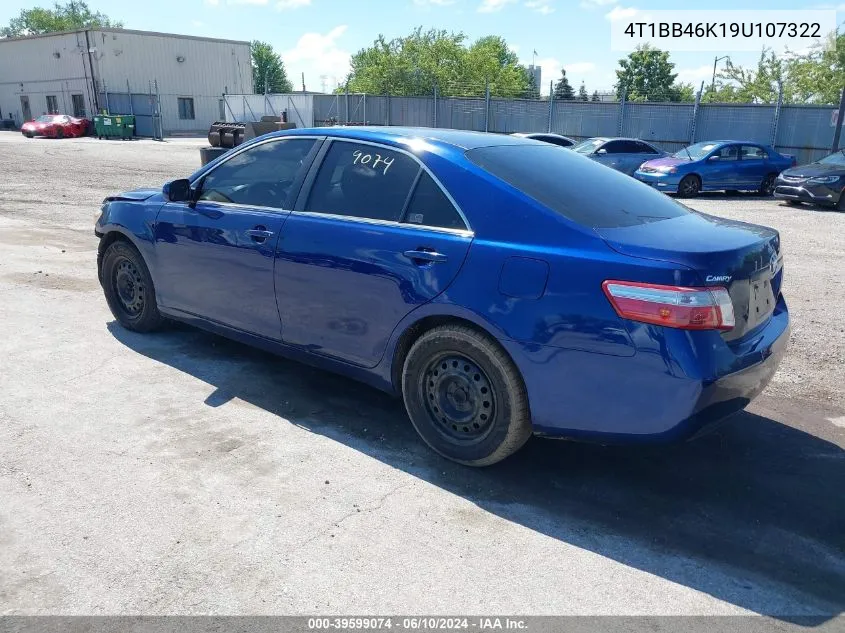 2009 Toyota Camry Hybrid VIN: 4T1BB46K19U107322 Lot: 39599074