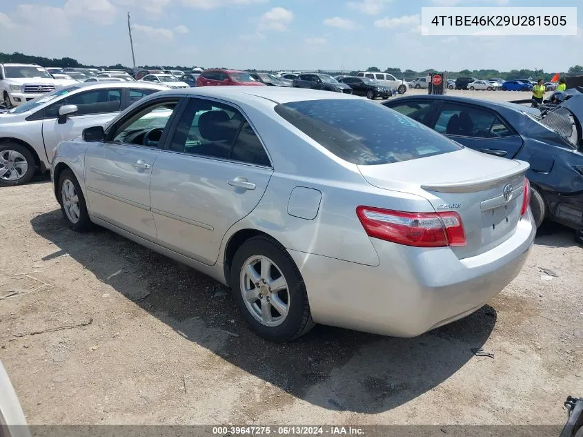 2009 Toyota Camry Le VIN: 4T1BE46K29U281505 Lot: 39647275