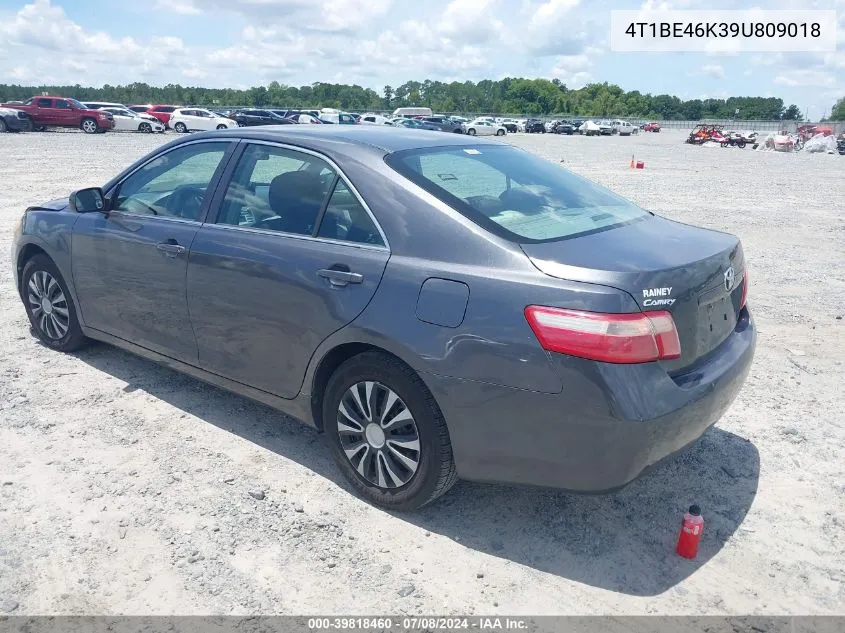 2009 Toyota Camry Le VIN: 4T1BE46K39U809018 Lot: 39818460