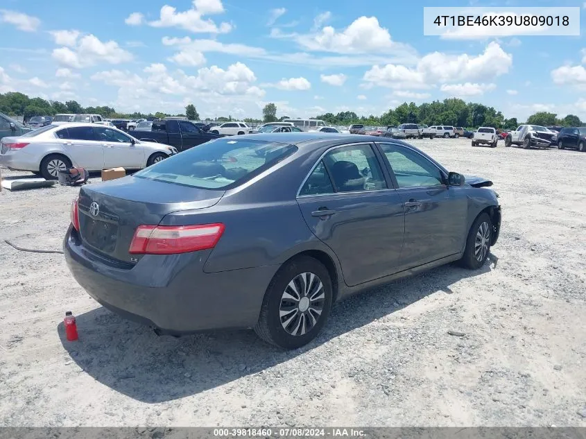 2009 Toyota Camry Le VIN: 4T1BE46K39U809018 Lot: 39818460