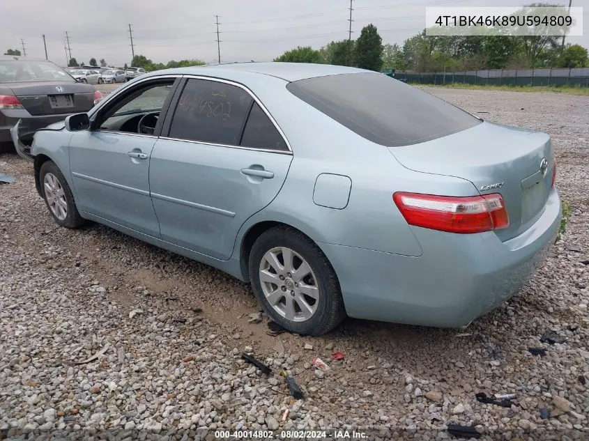 2009 Toyota Camry Xle V6 VIN: 4T1BK46K89U594809 Lot: 40014802