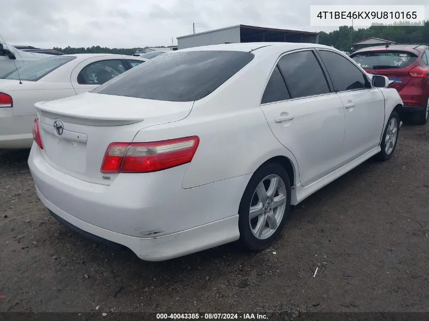 2009 Toyota Camry Se VIN: 4T1BE46KX9U810165 Lot: 40043385