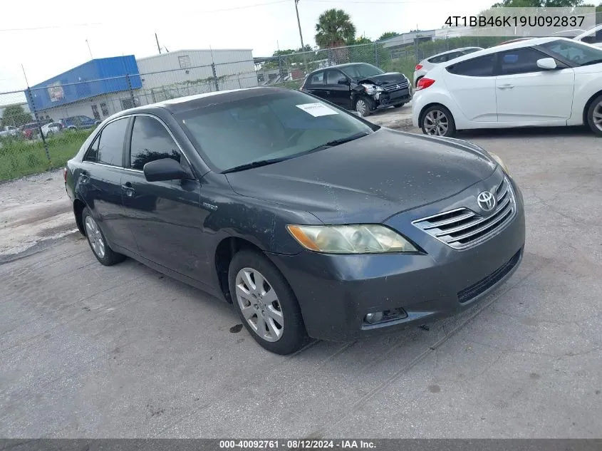 2009 Toyota Camry Hybrid VIN: 4T1BB46K19U092837 Lot: 40092761