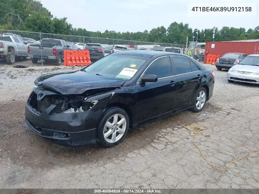 2009 Toyota Camry Se VIN: 4T1BE46K89U912158 Lot: 40094924