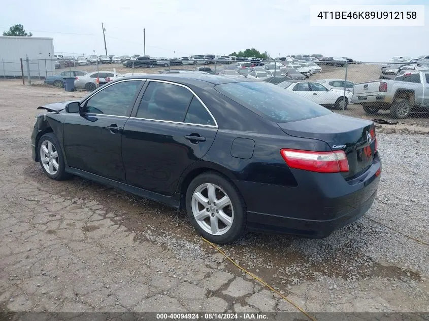 2009 Toyota Camry Se VIN: 4T1BE46K89U912158 Lot: 40094924