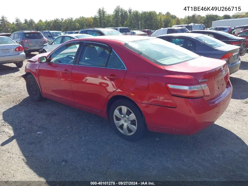 2009 Toyota Camry Le VIN: 4T1BE46K49U266715 Lot: 40101275