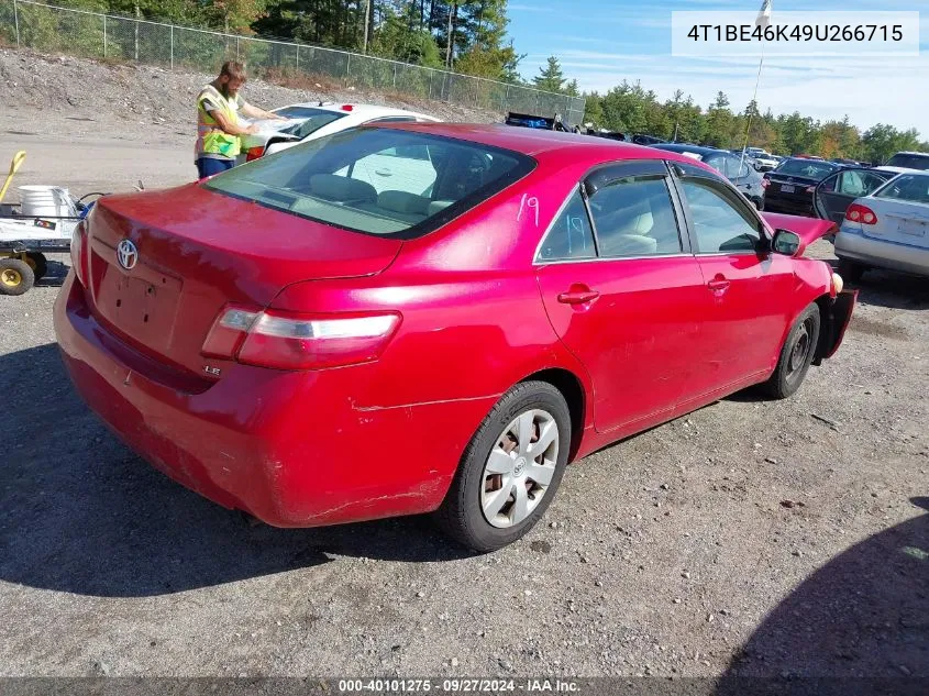 2009 Toyota Camry Le VIN: 4T1BE46K49U266715 Lot: 40101275