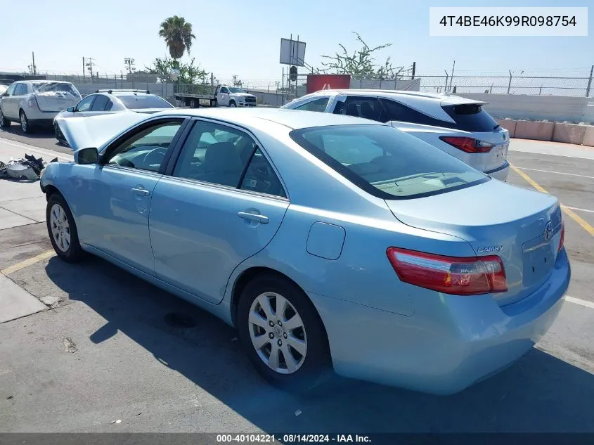 2009 Toyota Camry Xle VIN: 4T4BE46K99R098754 Lot: 40104221