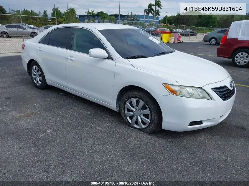 2009 Toyota Camry Le VIN: 4T1BE46K59U831604 Lot: 40105758