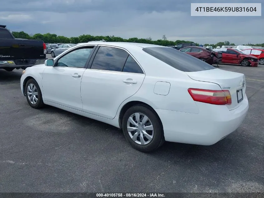 2009 Toyota Camry Le VIN: 4T1BE46K59U831604 Lot: 40105758