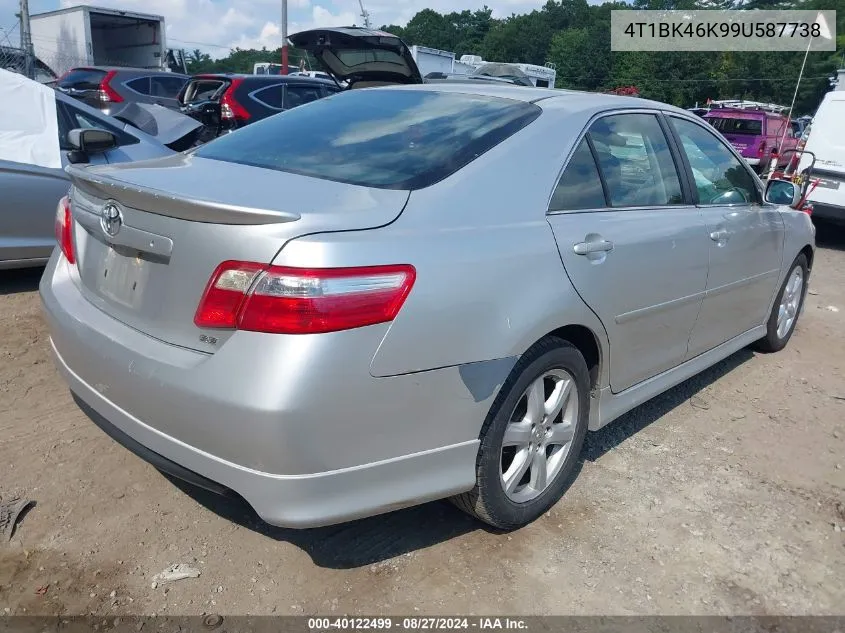 2009 Toyota Camry Se V6 VIN: 4T1BK46K99U587738 Lot: 40122499