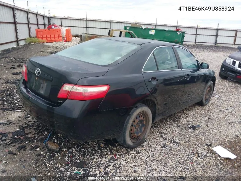 2009 Toyota Camry Le VIN: 4T1BE46K49U858924 Lot: 40140913