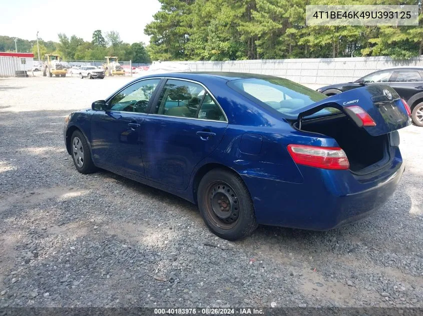 2009 Toyota Camry Le VIN: 4T1BE46K49U393125 Lot: 40183975