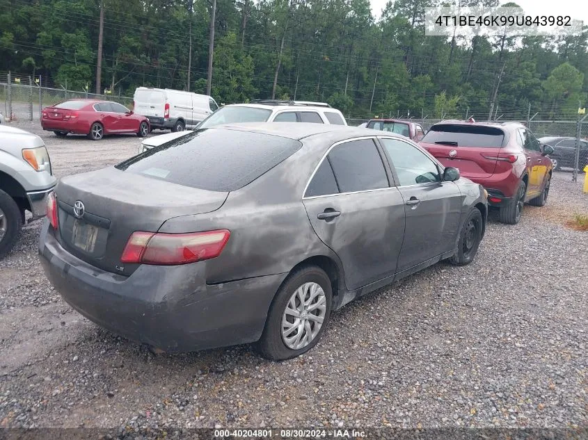 4T1BE46K99U843982 2009 Toyota Camry Le