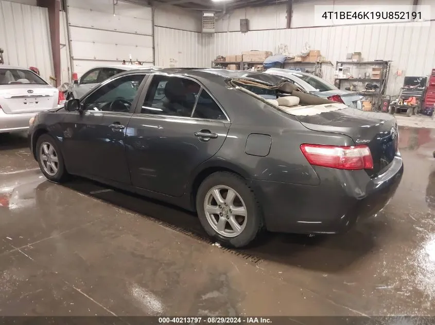 2009 Toyota Camry Le VIN: 4T1BE46K19U852191 Lot: 40213797