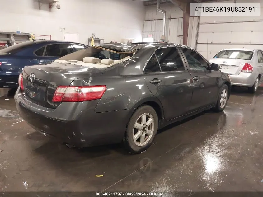 2009 Toyota Camry Le VIN: 4T1BE46K19U852191 Lot: 40213797