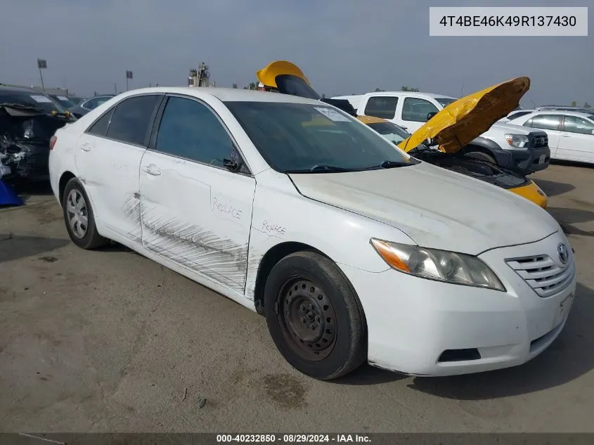 2009 Toyota Camry Le VIN: 4T4BE46K49R137430 Lot: 40232850