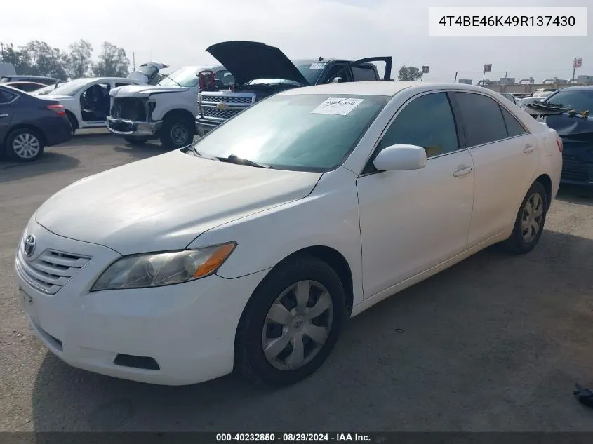 2009 Toyota Camry Le VIN: 4T4BE46K49R137430 Lot: 40232850