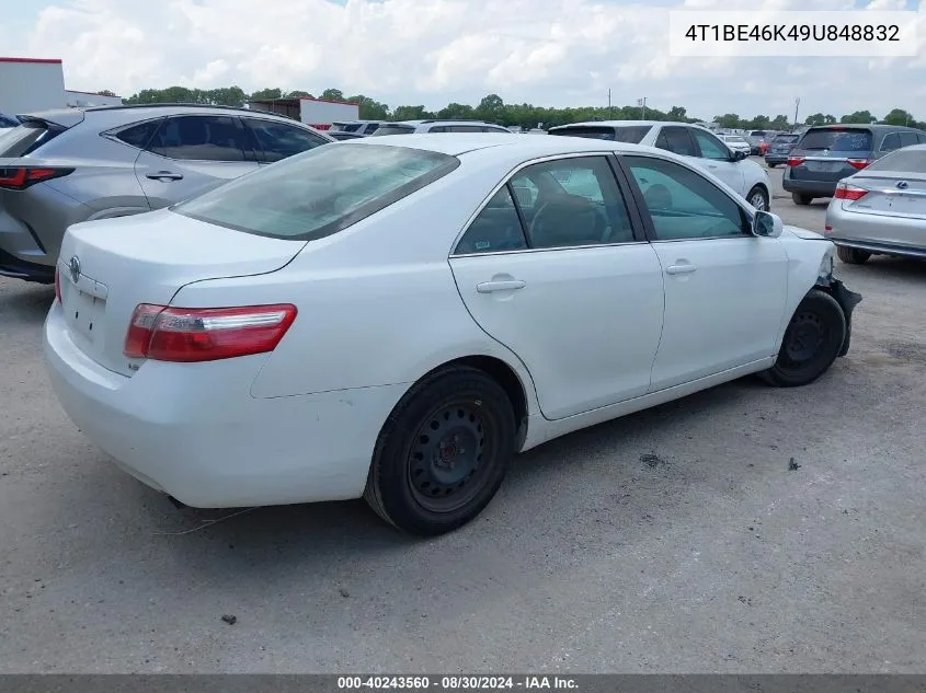 2009 Toyota Camry Le VIN: 4T1BE46K49U848832 Lot: 40243560