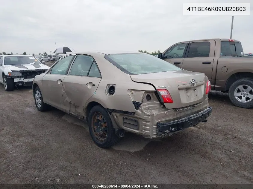 2009 Toyota Camry Se/Le/Xle VIN: 4T1BE46K09U820803 Lot: 40260614