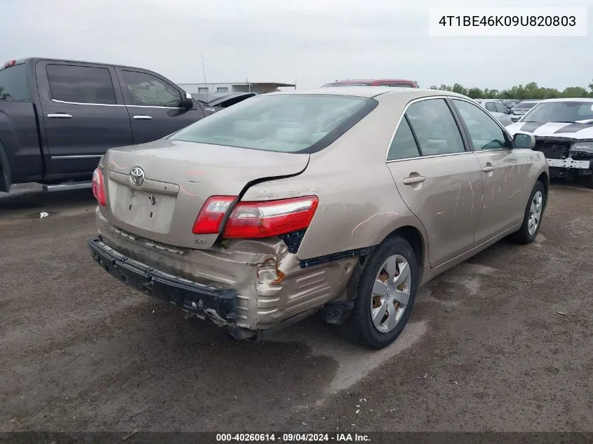 2009 Toyota Camry Se/Le/Xle VIN: 4T1BE46K09U820803 Lot: 40260614