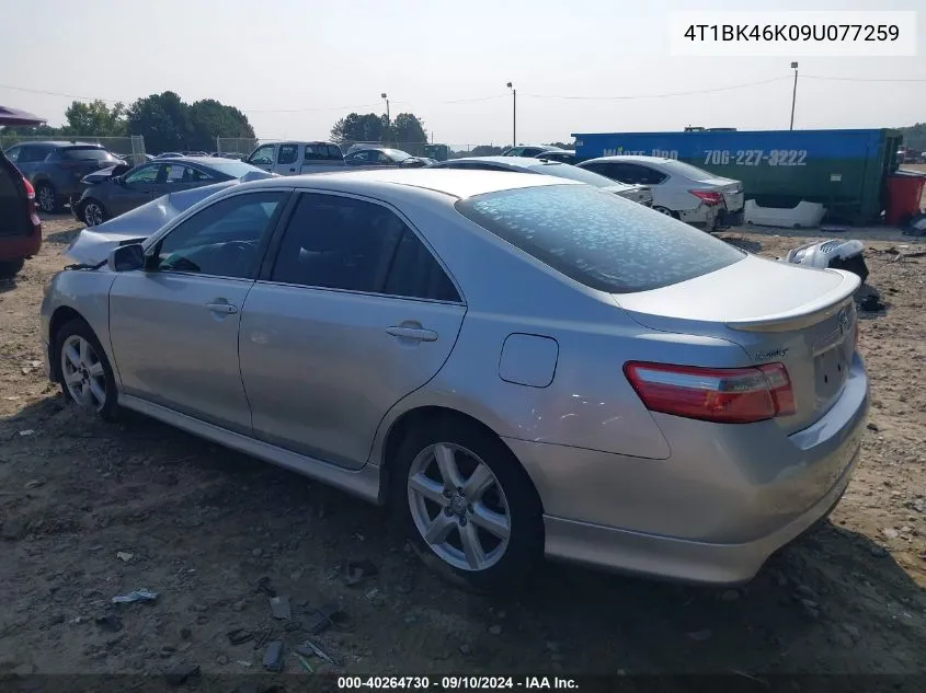 4T1BK46K09U077259 2009 Toyota Camry Se V6