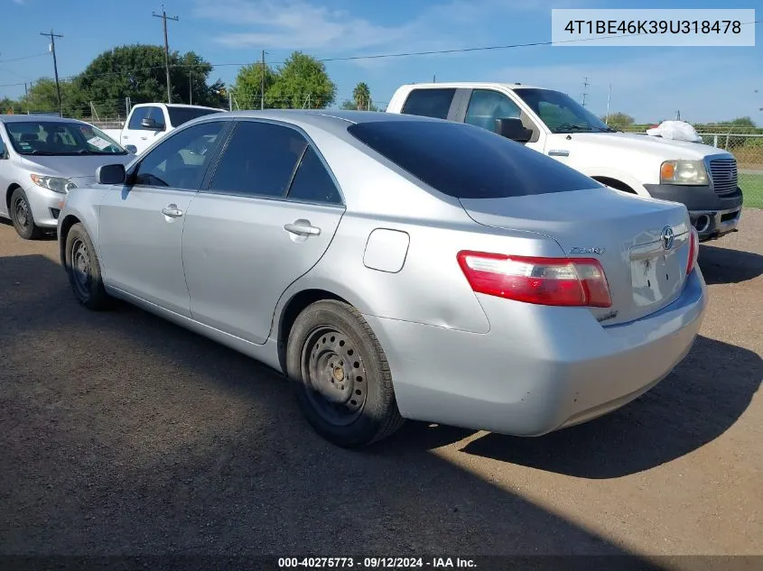 2009 Toyota Camry Le VIN: 4T1BE46K39U318478 Lot: 40275773