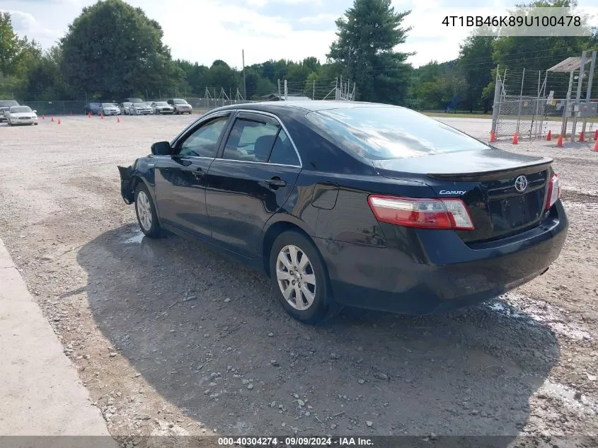 2009 Toyota Camry Hybrid VIN: 4T1BB46K89U100478 Lot: 40304274