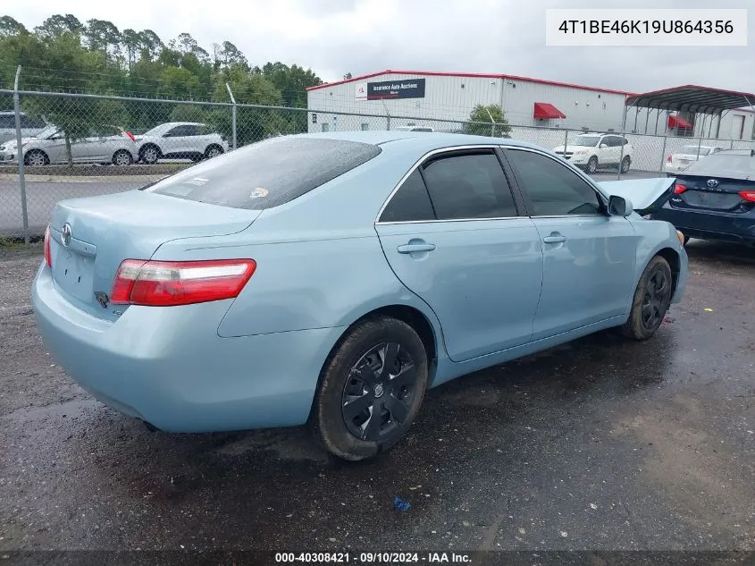 2009 Toyota Camry Le VIN: 4T1BE46K19U864356 Lot: 40308421