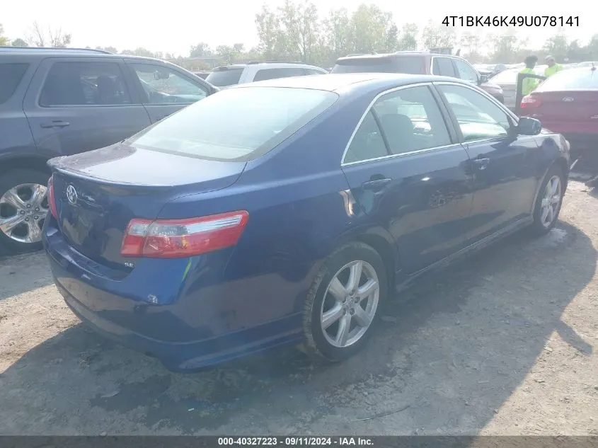 4T1BK46K49U078141 2009 Toyota Camry Se V6