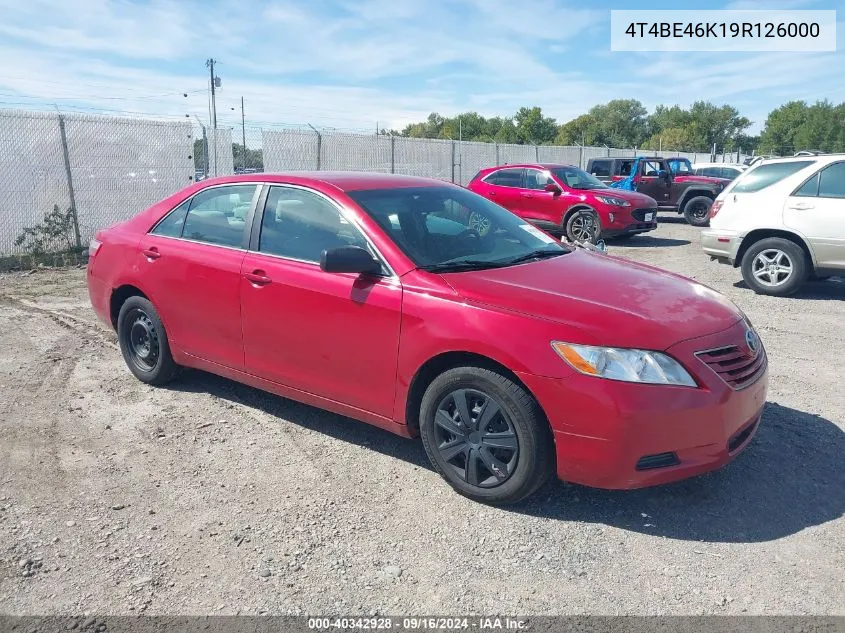 2009 Toyota Camry Le VIN: 4T4BE46K19R126000 Lot: 40342928