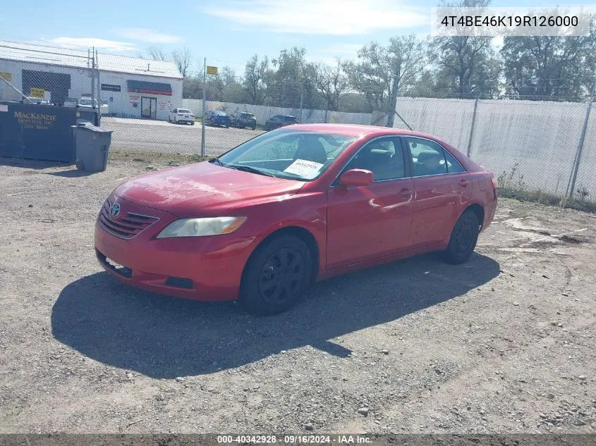 2009 Toyota Camry Le VIN: 4T4BE46K19R126000 Lot: 40342928