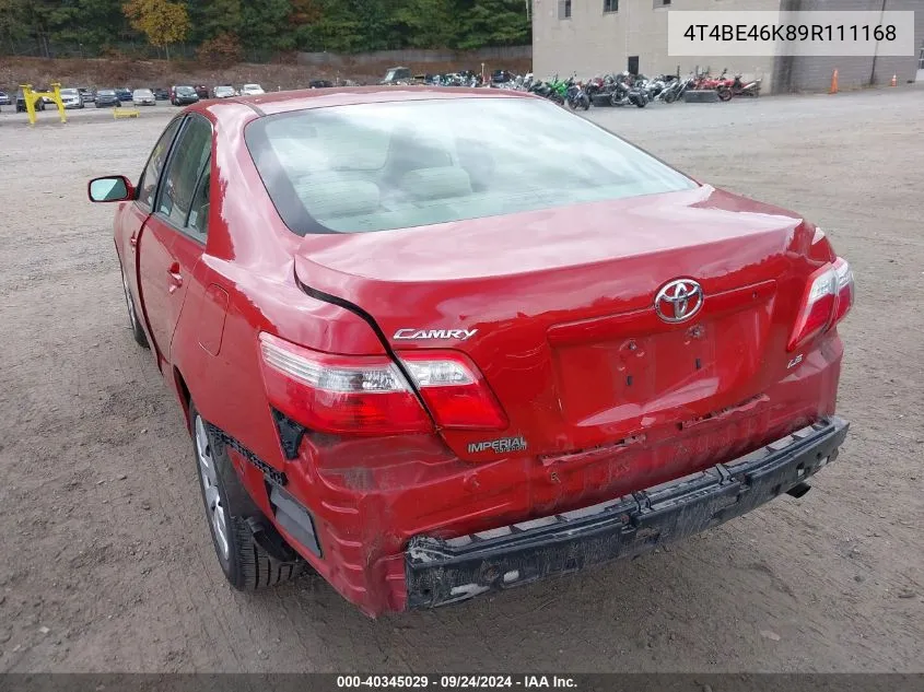 2009 Toyota Camry Le VIN: 4T4BE46K89R111168 Lot: 40345029