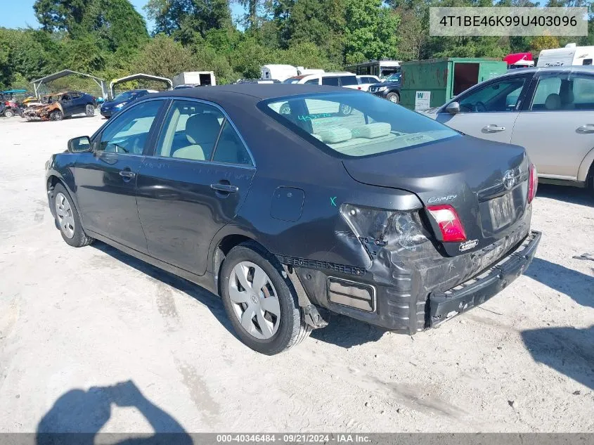 2009 Toyota Camry Le VIN: 4T1BE46K99U403096 Lot: 40346484