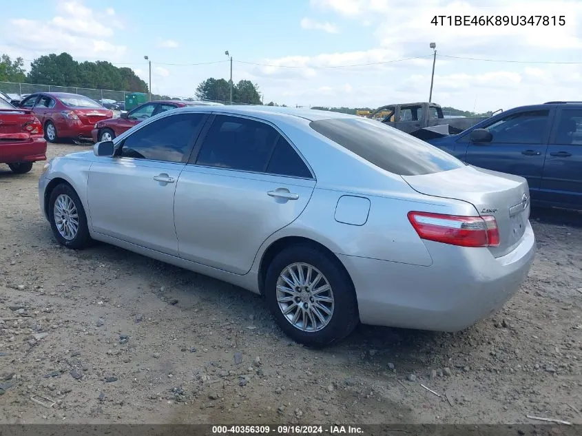 2009 Toyota Camry Le VIN: 4T1BE46K89U347815 Lot: 40356309