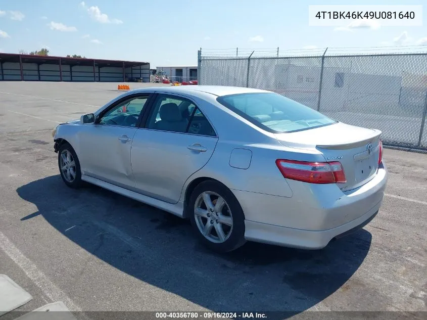 4T1BK46K49U081640 2009 Toyota Camry Se V6