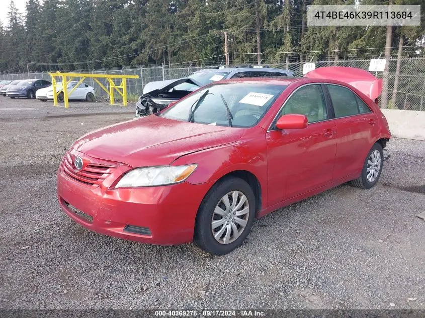 2009 Toyota Camry Le VIN: 4T4BE46K39R113684 Lot: 40369278