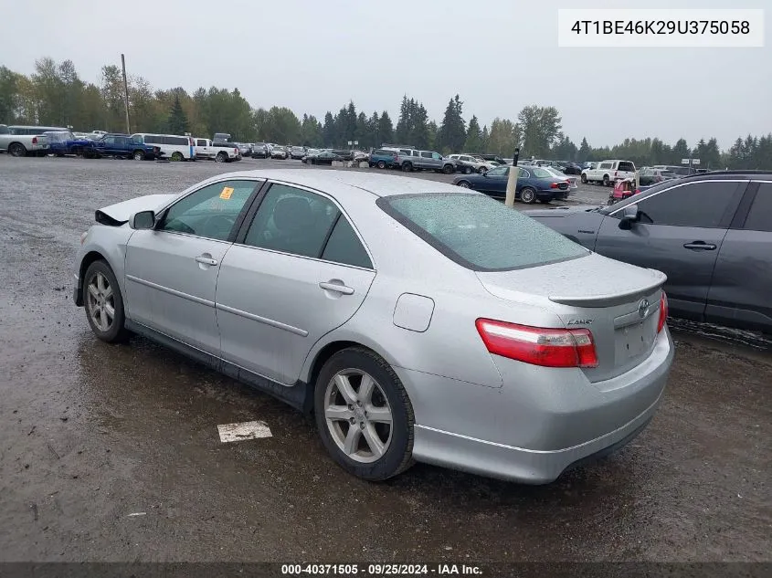 2009 Toyota Camry Se VIN: 4T1BE46K29U375058 Lot: 40371505