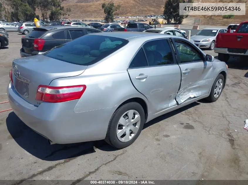 2009 Toyota Camry Le VIN: 4T4BE46K59R054346 Lot: 40374038